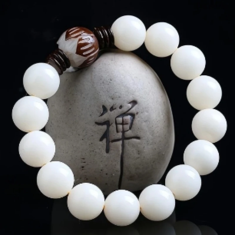 S0152-白玉菩提12mm单圈手串+莲花