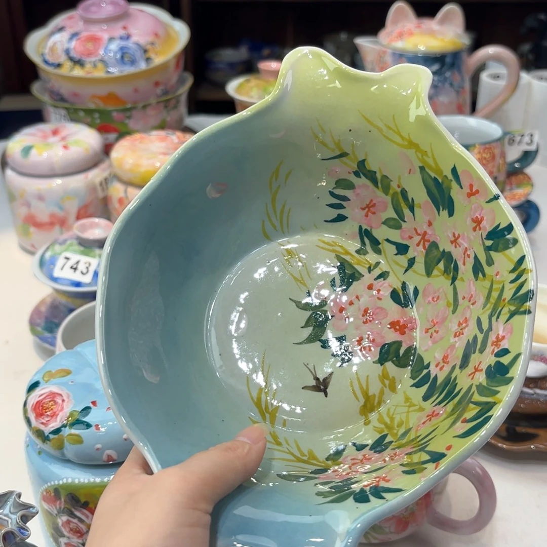 景德镇手绘高温釉下彩陶瓷茶具