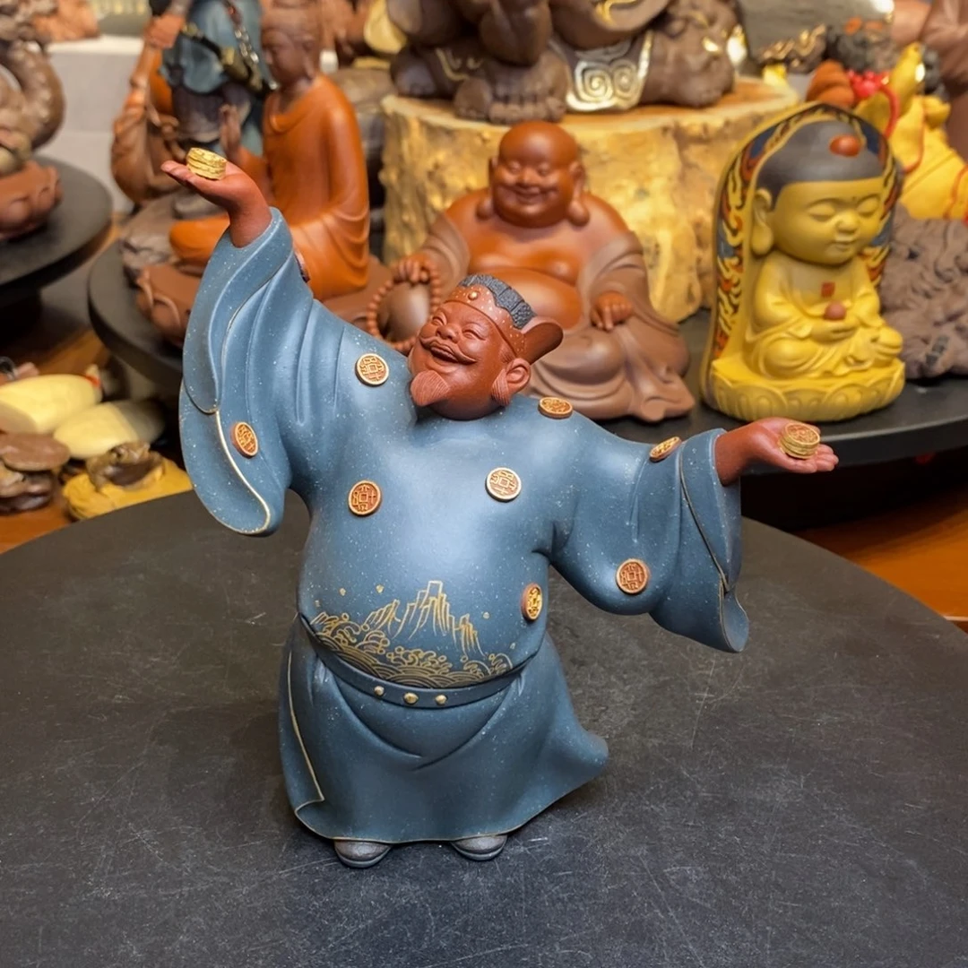 茶宠紫砂紫砂文财神