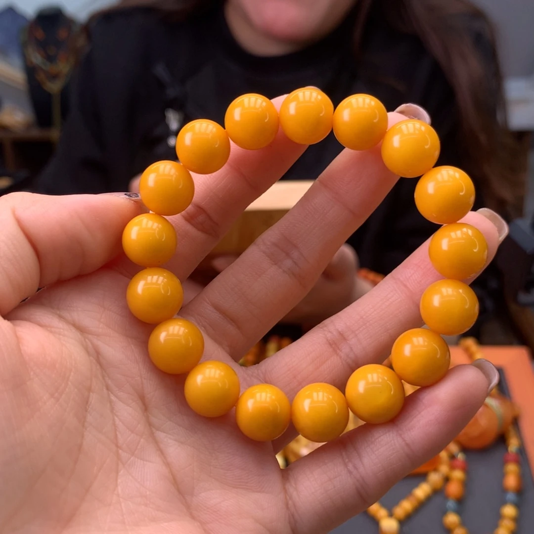 蜜蜡手串未镶嵌天然