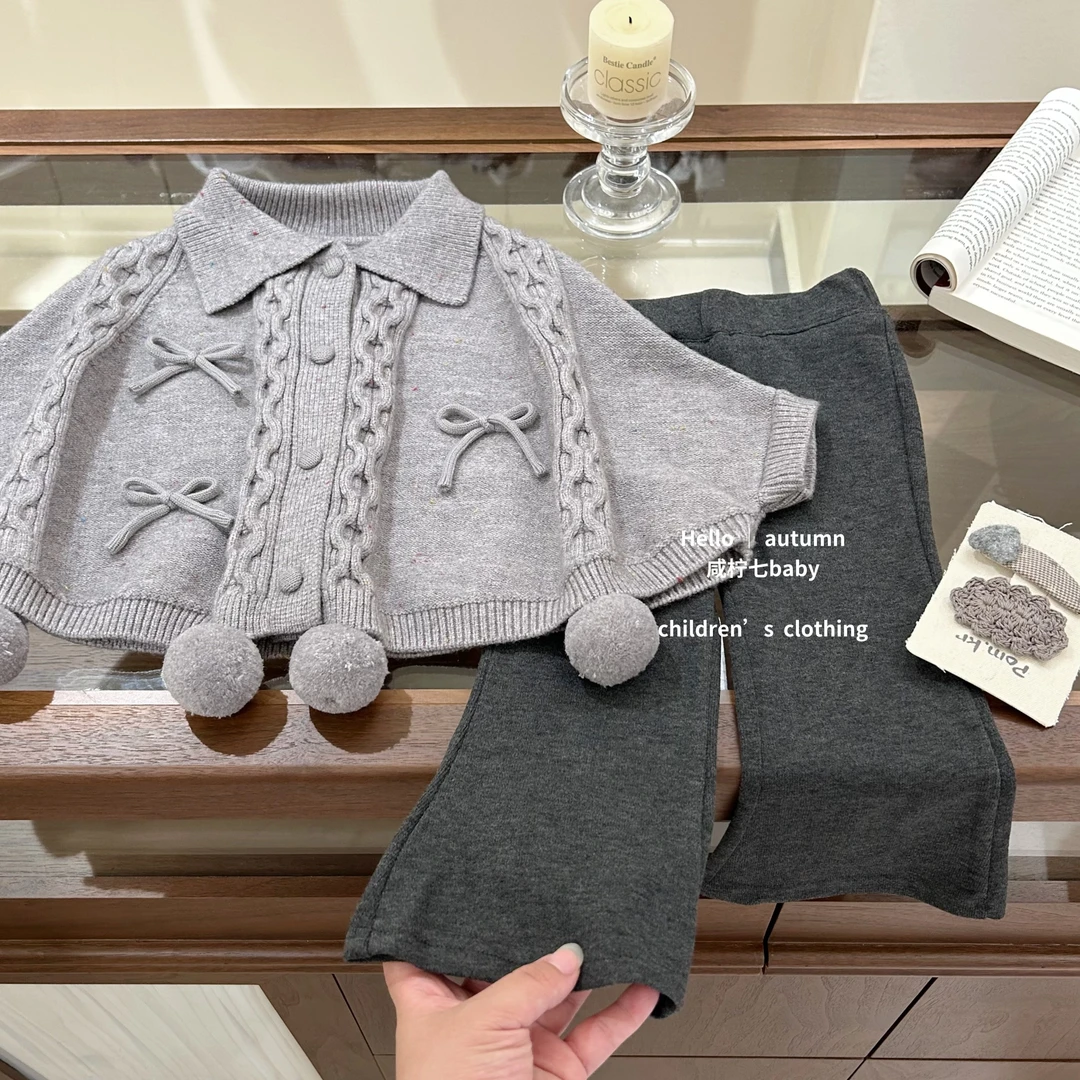【咸柠七】原创！女童毛衣开衫儿童外套针织衫女宝洋气披肩斗篷