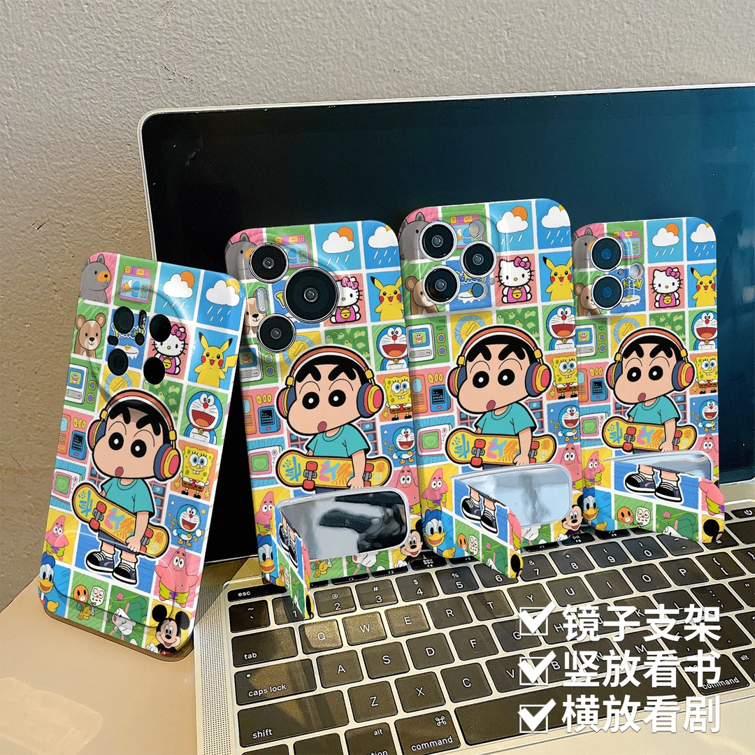 滑板小新适用苹果菲林手机壳华为vivo小米oppo荣耀全包防摔保护女