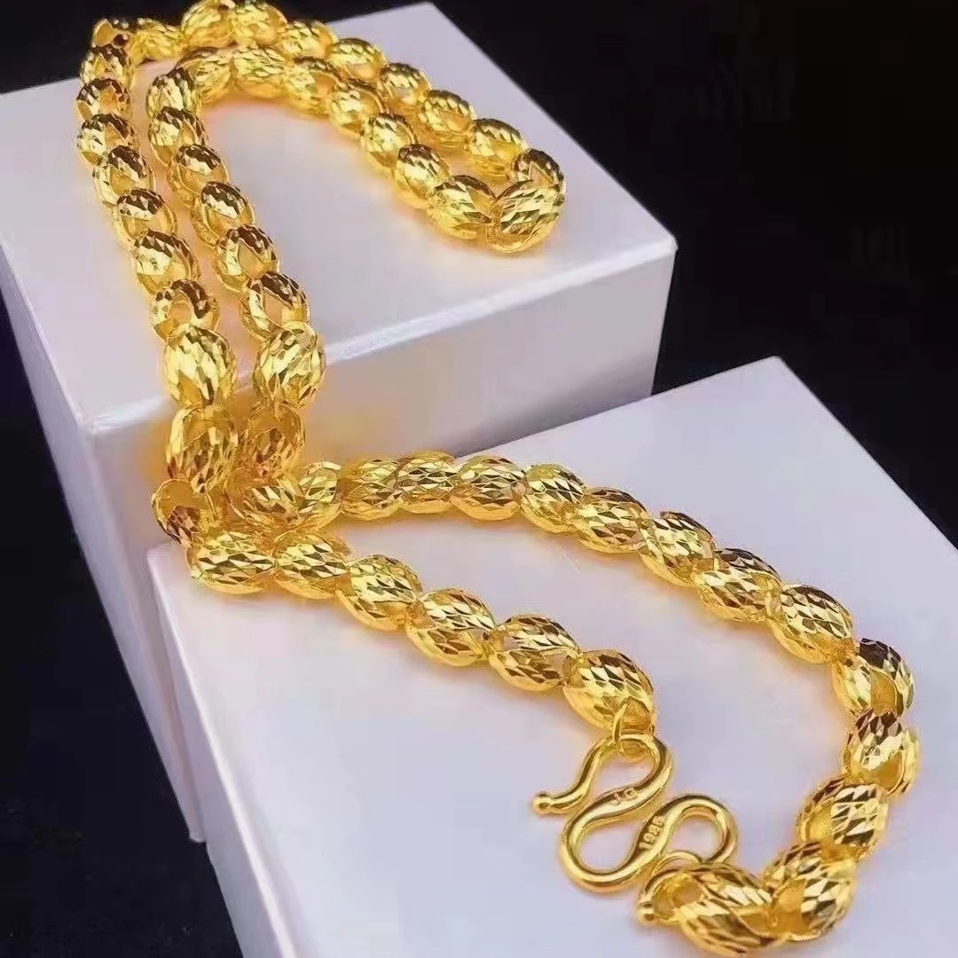 合金项链 火焰龙珠项链男士男款时尚金色霸气素款