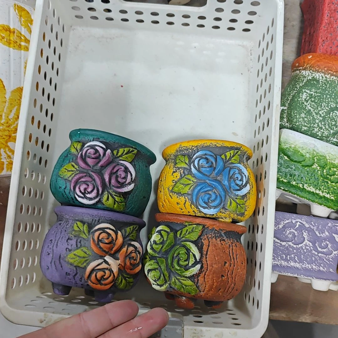 红陶吸水透气的白陶花盆凑满12发货