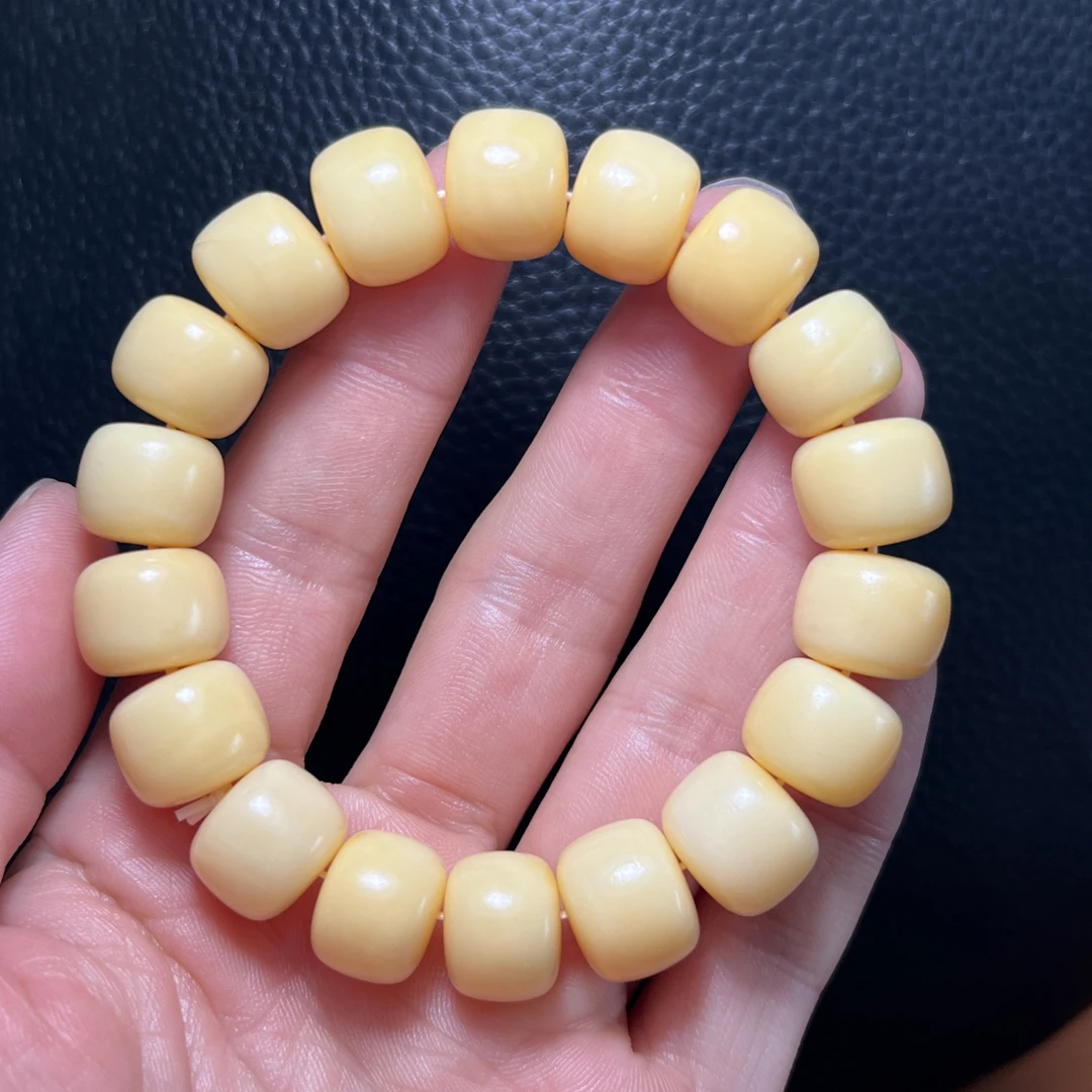 老料鹿角老型桶珠手串，尺寸14男女同款