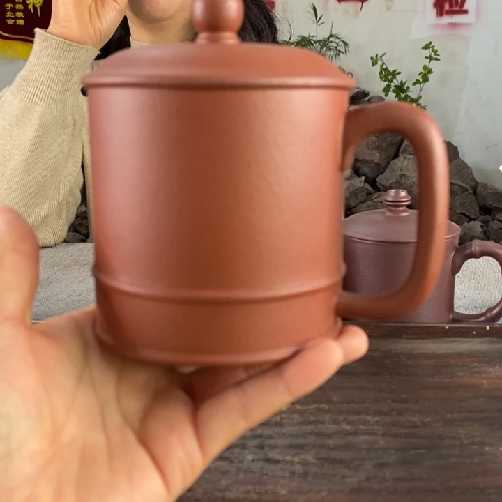 紫砂茶壶朱泥盖杯350左右的容量微微微 瑕