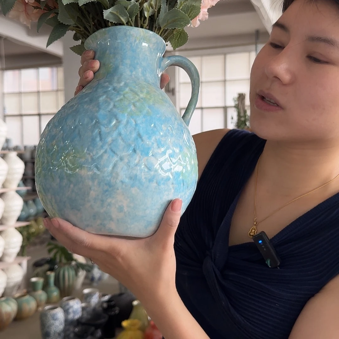 景德镇陶瓷花瓶天空之镜高26口9