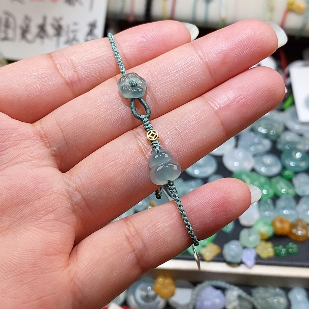 翡翠未镶嵌颈饰葫芦手绳15