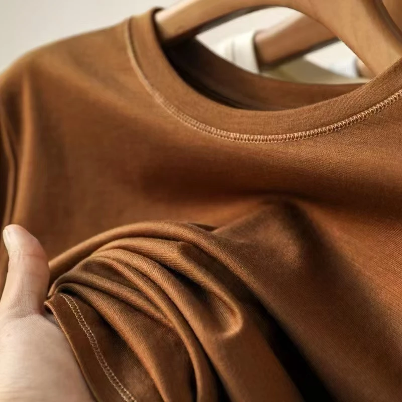 质感高级【莱赛尔天丝+三醋酸】小圆U领短袖T恤 打底衣吊带背心女