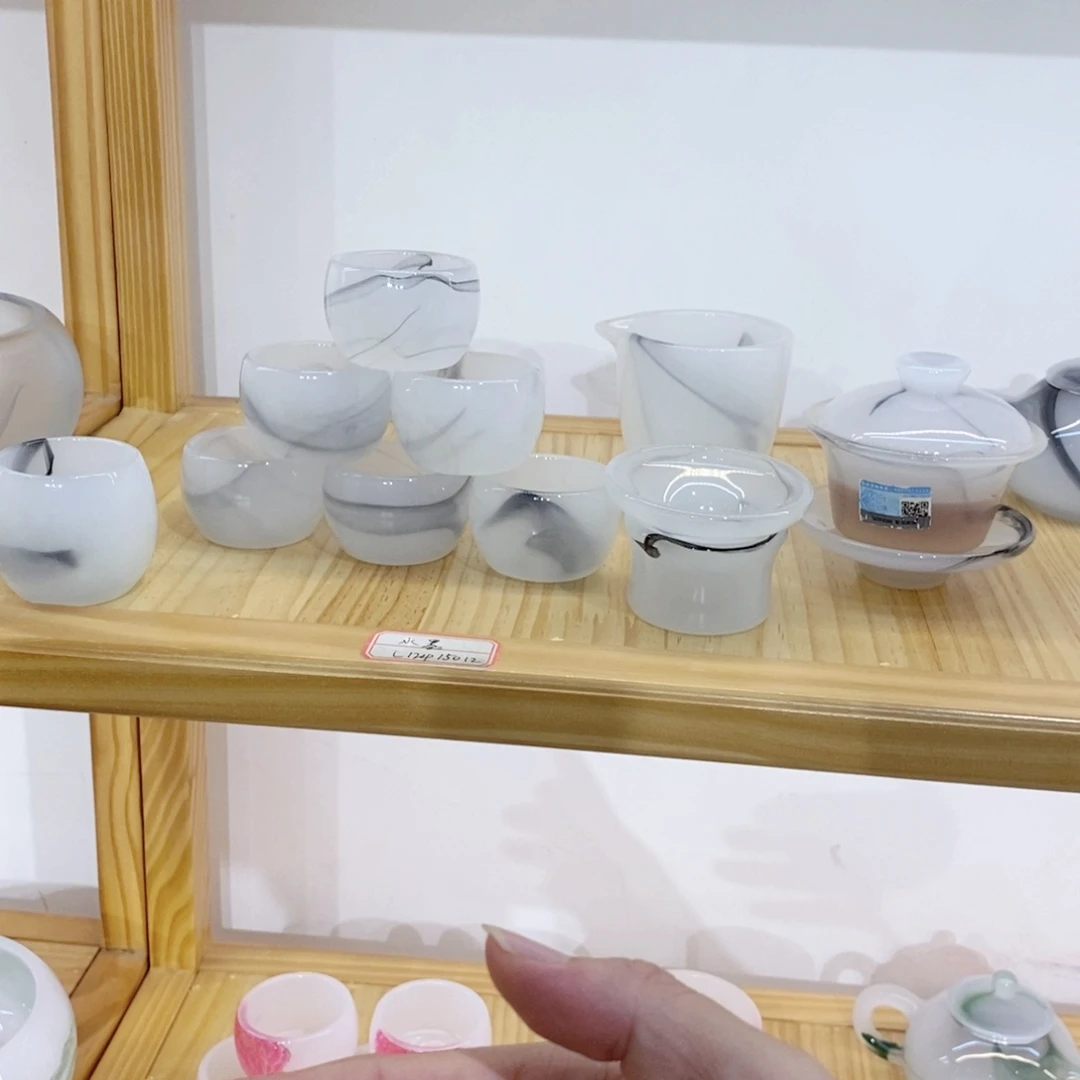手工艺品琉璃水墨套装 客杯2 不带礼盒 主人杯1