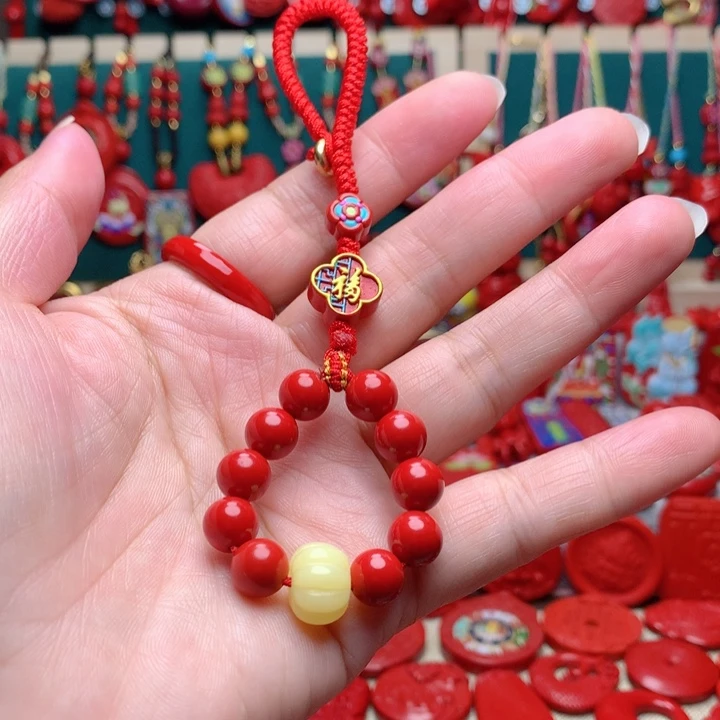 天然辰砂工艺品朱砂钥匙扣