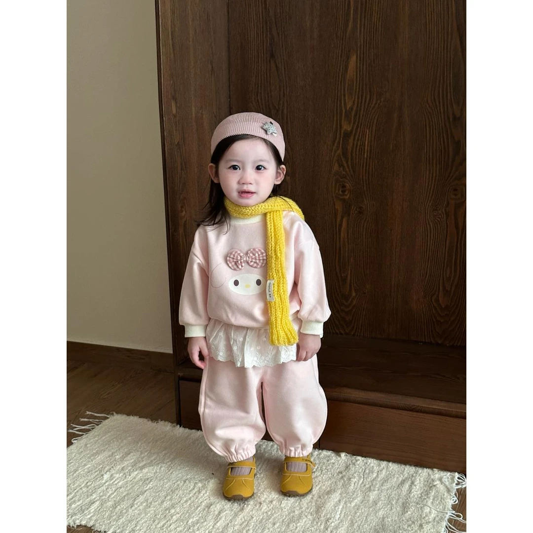 MK&UR.BV宝宝套装2025新款秋季女童卡通长袖女孩分体婴儿秋冬衣服