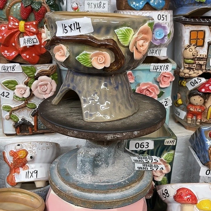 紫砂花盆粗陶材质多肉花盆