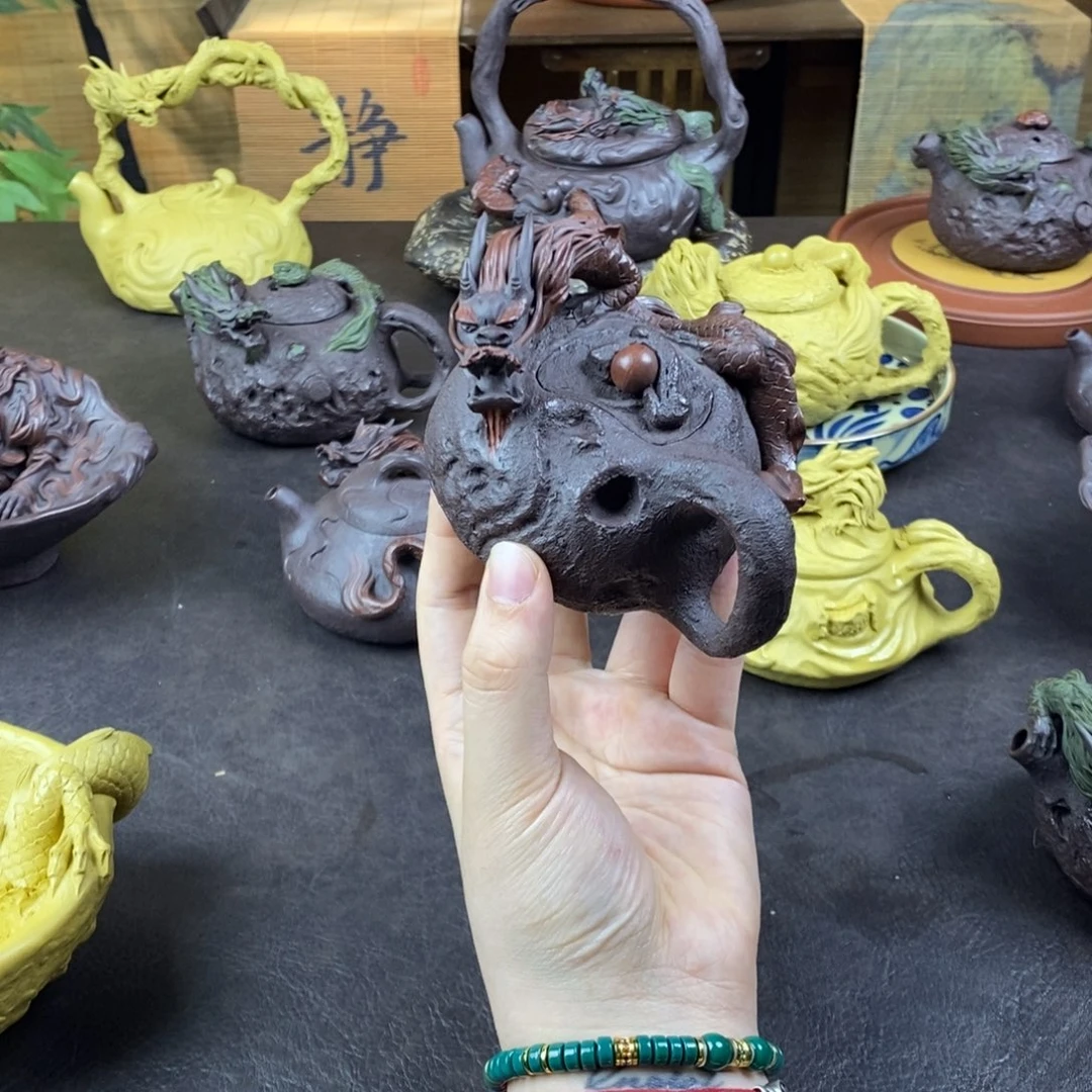 茶壶紫砂紫砂 龙壶