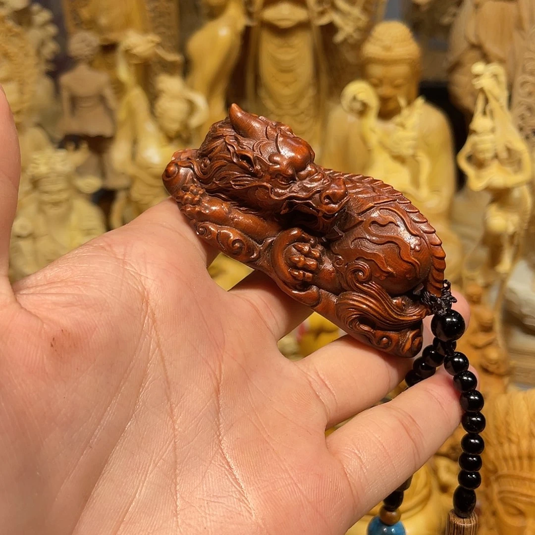 黄杨木微瑕小叶做旧貔貅