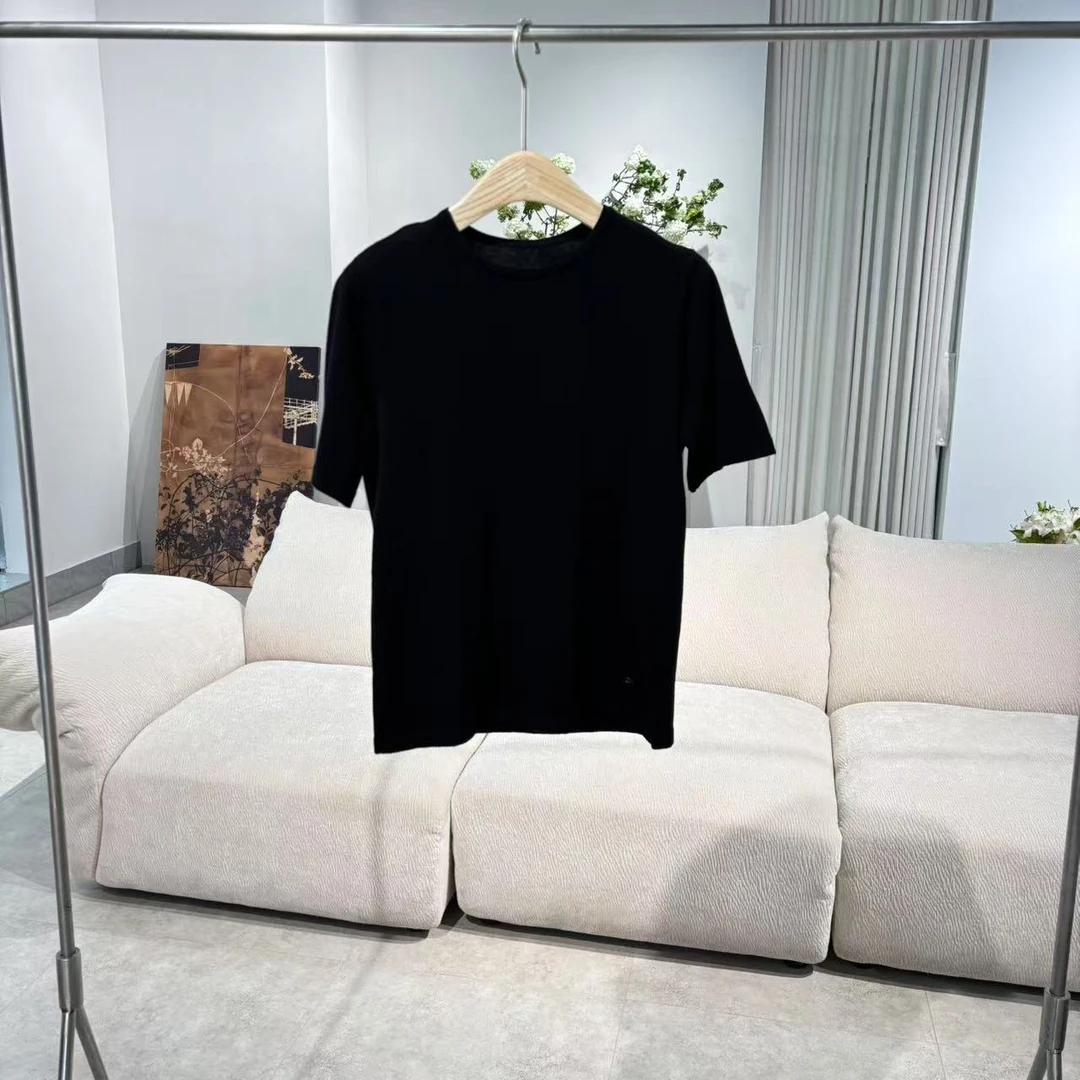 【特价】CSY4434 法国客人订单 员工服 纯色黑色狮子针织T恤