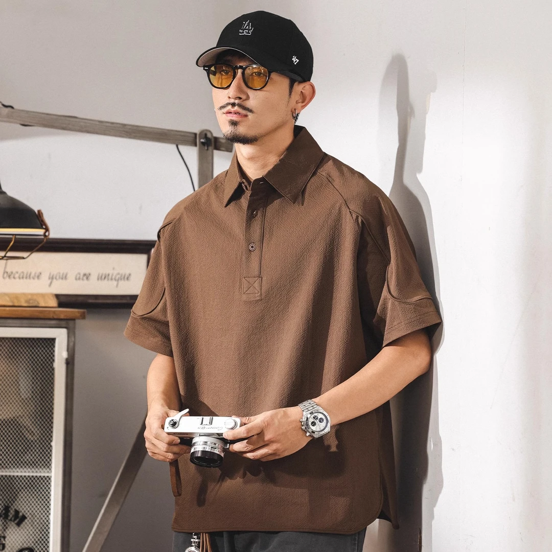 美式复古男士polo衫短袖男夏季新款潮流凉感速干T恤宽松休闲上