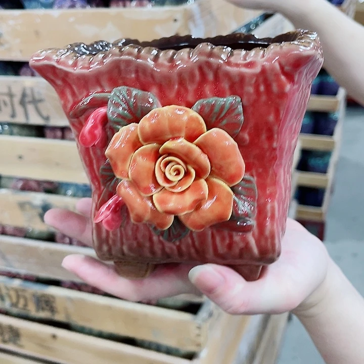 有孔，凑10元包邮陶瓷花盆发货！
