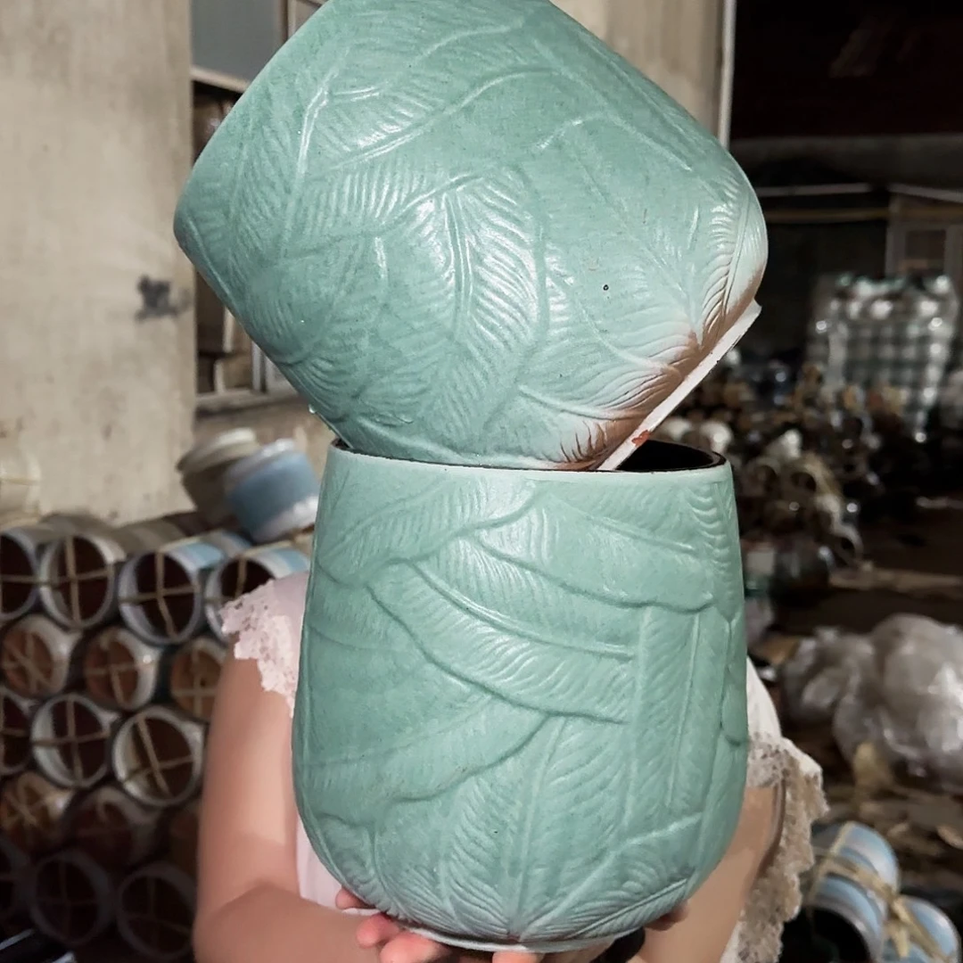 紫砂花盆高21口18