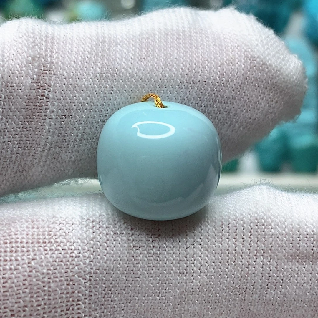 绿松石未镶嵌天然原矿 地大质检14.3mm