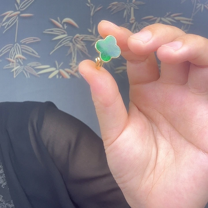 翡翠戒指银S925镶嵌