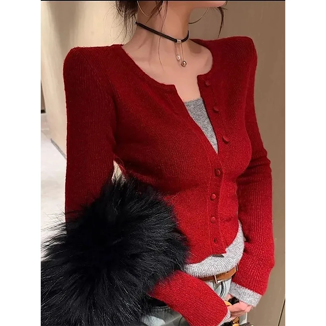 {圣诞新年}{运补3-5}韩系拼色气质假两件长袖T恤慕斯绒打底上衣女