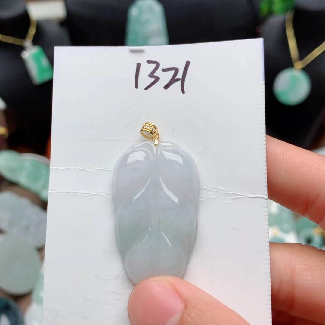 翡翠颈饰银S925镀金镶嵌吊坠