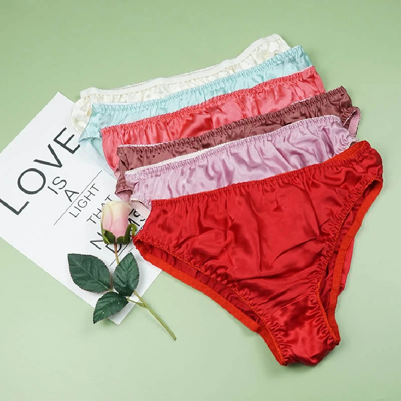 真丝内裤女桑蚕丝无痕性感透气三角短裤白色性惑中低腰夏薄款
