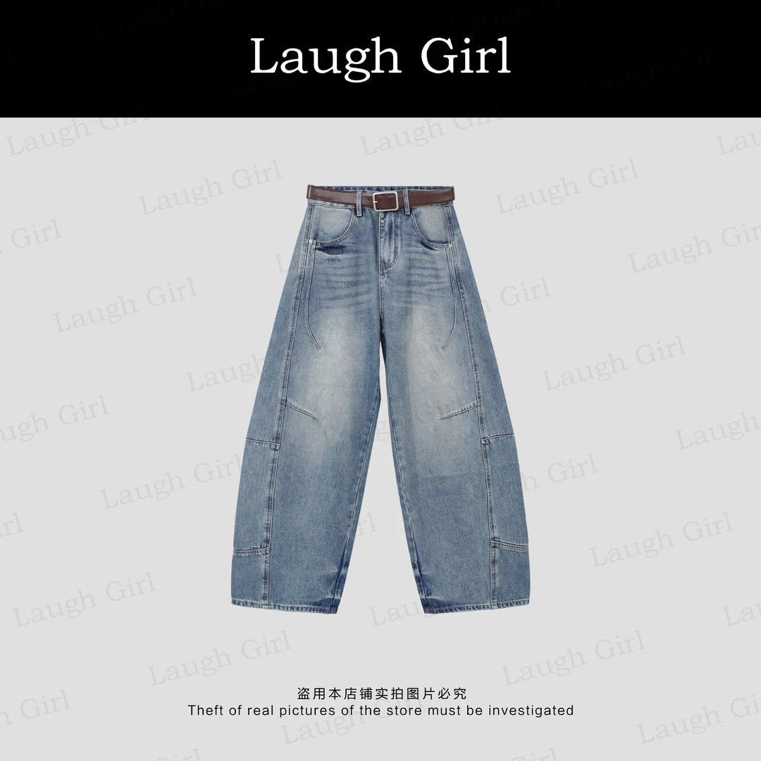 楚楚君 Laugh girl【牛仔主角】早秋显瘦软牛直筒牛仔裤KL53900J