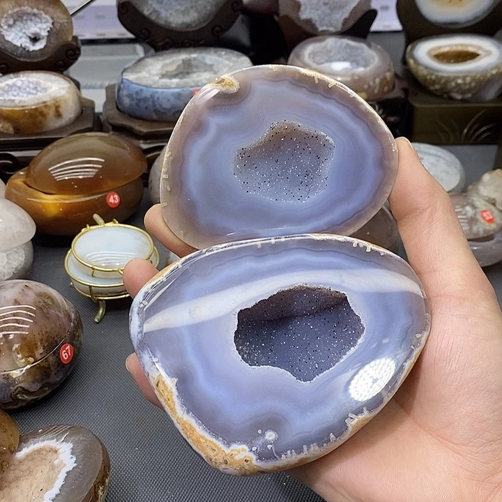 紫晶摆件未镶嵌聚宝盆