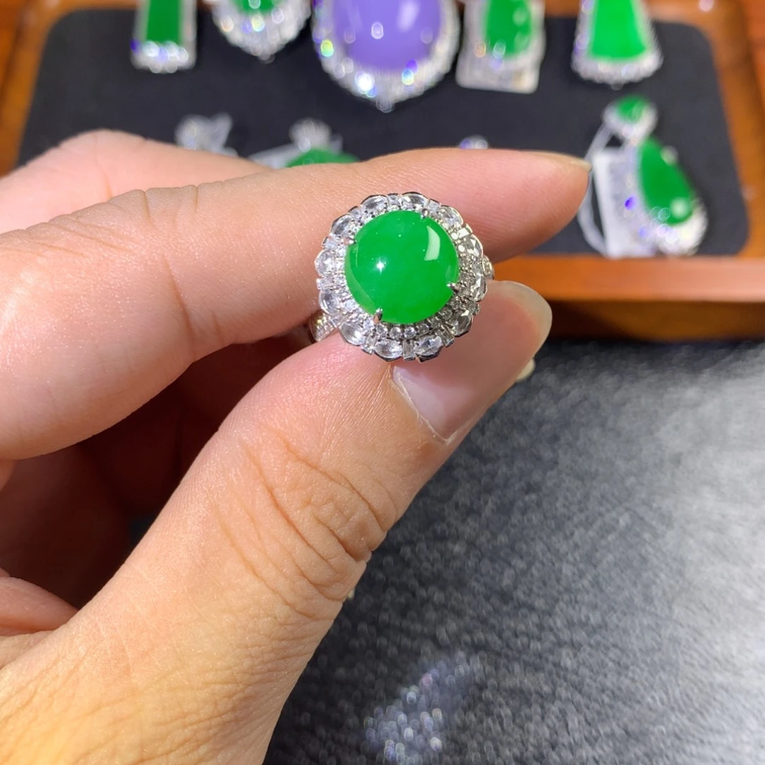 静****翡翠18K金镶嵌戒指两用款