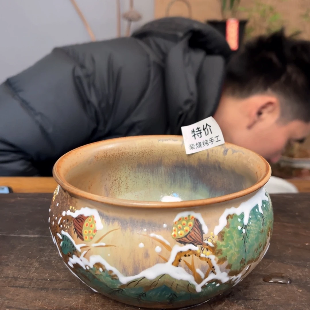 杯景德镇柴烧手绘杯