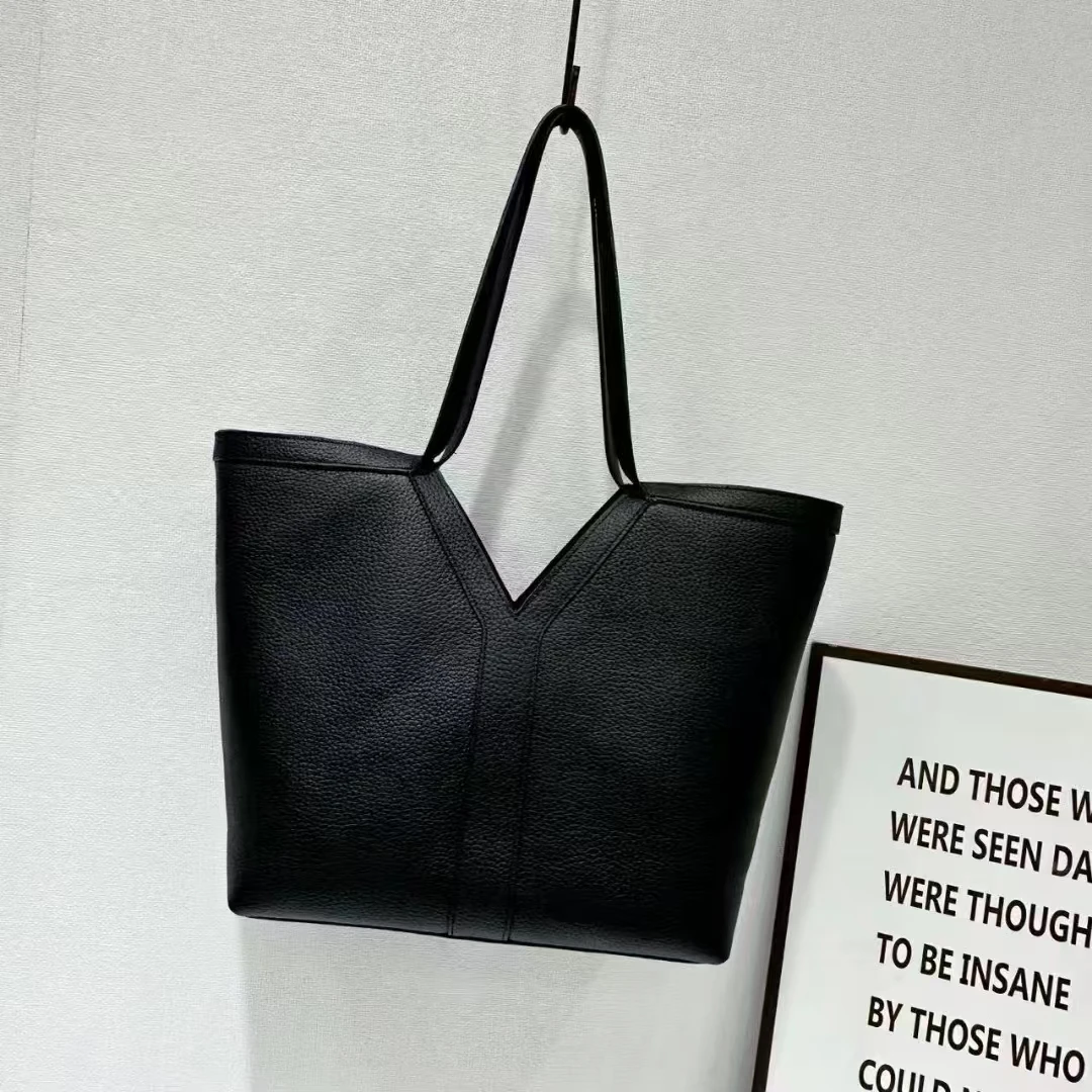 头层牛皮托特包Y字包手提包时尚通勤女包百搭