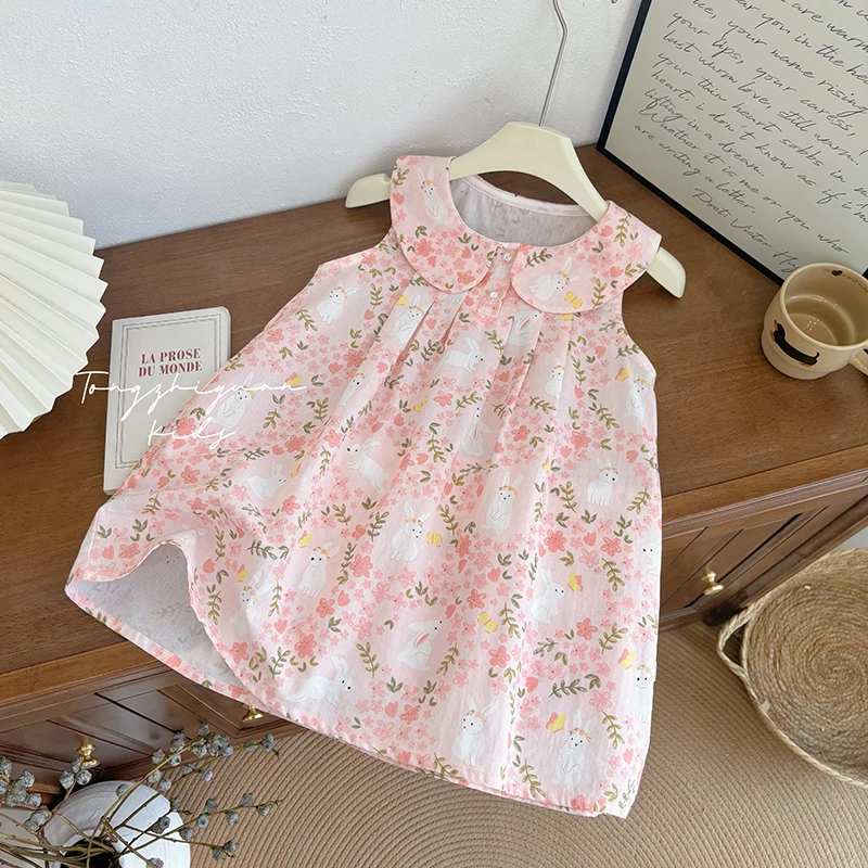 女童纯棉碎花背心裙夏季新款小女孩夏装女小童韩版公主裙儿童