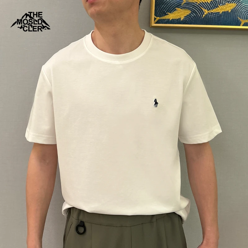 2025年新款小马标刺绣男士短袖T恤-DX6886