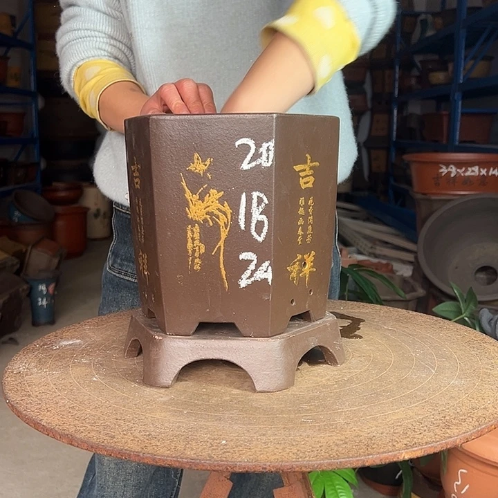 粽如意六方加托小花盆花盆花盆