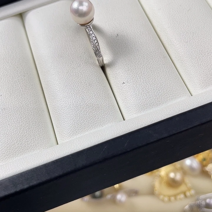 海水珍珠银S925镶嵌戒指
