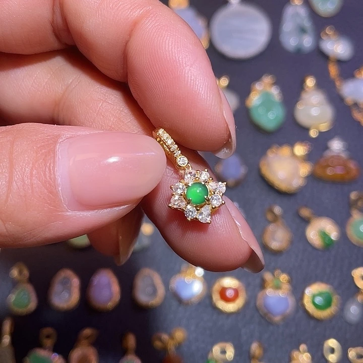 翡翠银S925镶嵌颈饰