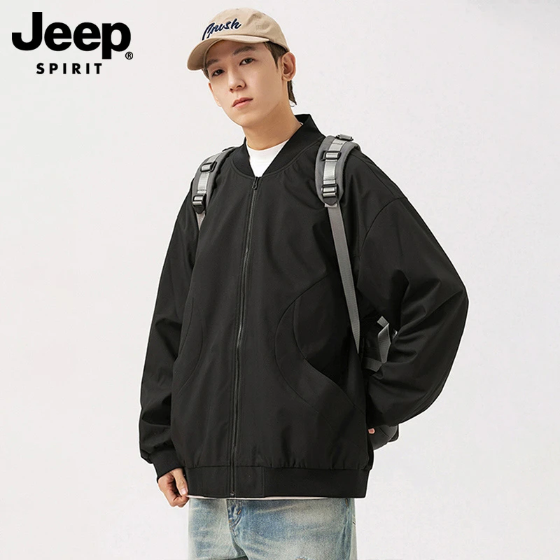 JEEP吉普棒球服男女同款情侣装上衣三防机能夹克登山服软壳外套男