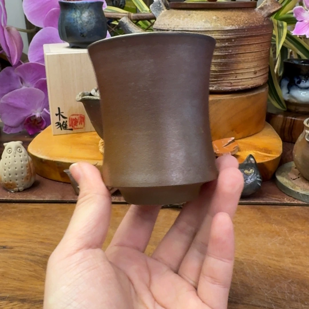 中居豊备前烧竹节汤吞福利一口价