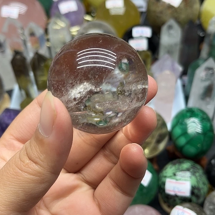 水晶珠宝半成品未镶嵌130克茶水晶球