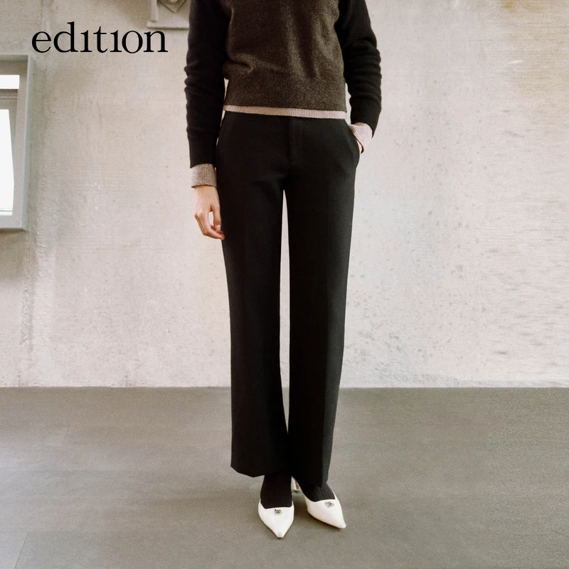 【赵老板专属】edition黑色显瘦直筒休闲西裤#EBC4PAT013