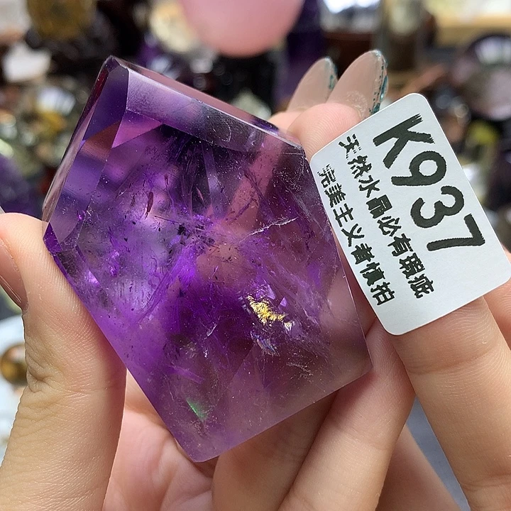 未镶嵌珠宝半成品水晶紫水晶手把件