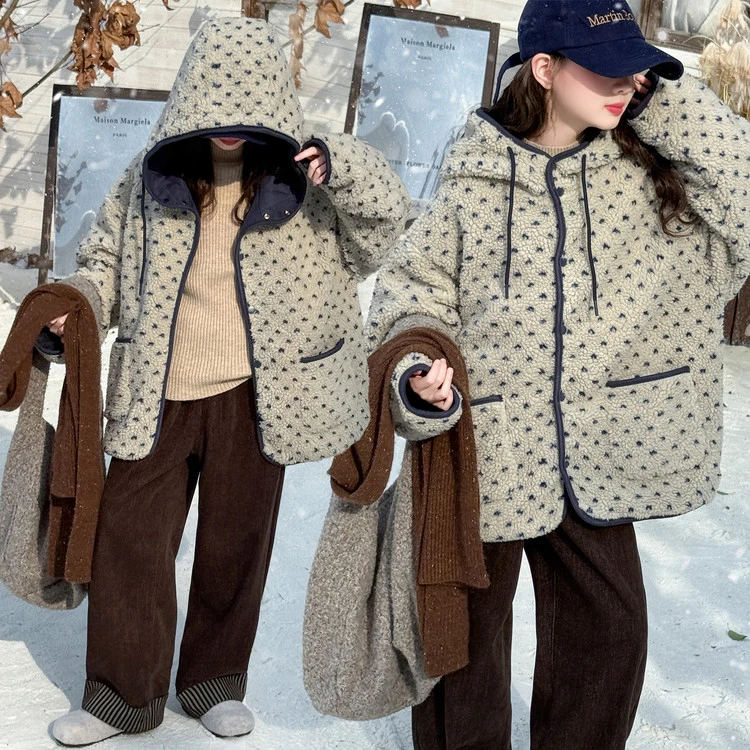 女童糕羔绒棉服冬装2025儿童秋冬季加厚棉袄小女孩外套