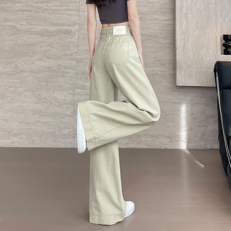 莱赛尔天丝阔腿牛仔裤女夏季薄款高腰垂感宽松显瘦冰丝直筒拖地裤