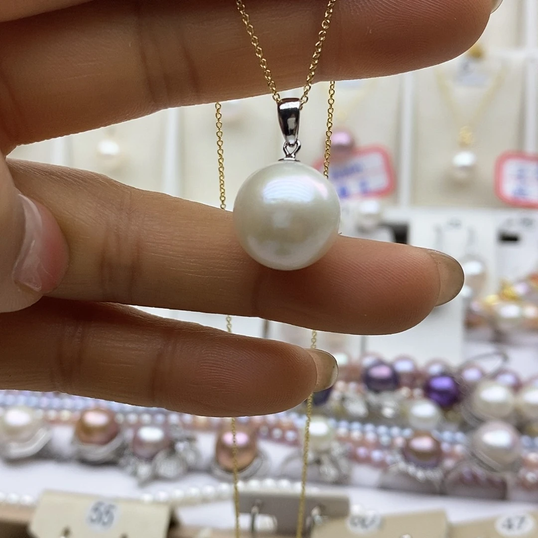 淡水珍珠吊坠(赠链)银S925镶嵌