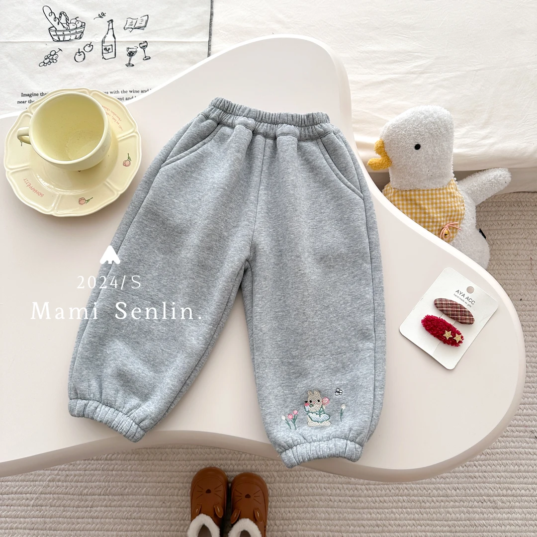 【现货】2024年冬季新款童装韩版加绒加厚保暖卫裤244-MMSL-244265