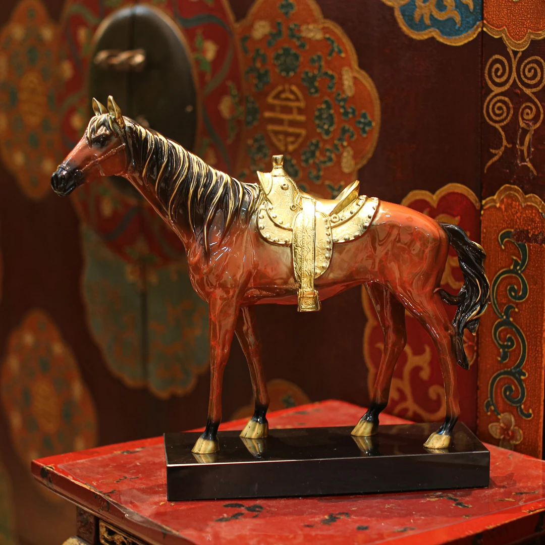 【本尼家】GY143 黄铜马摆件高端家居客厅玄关酒柜书房装饰品