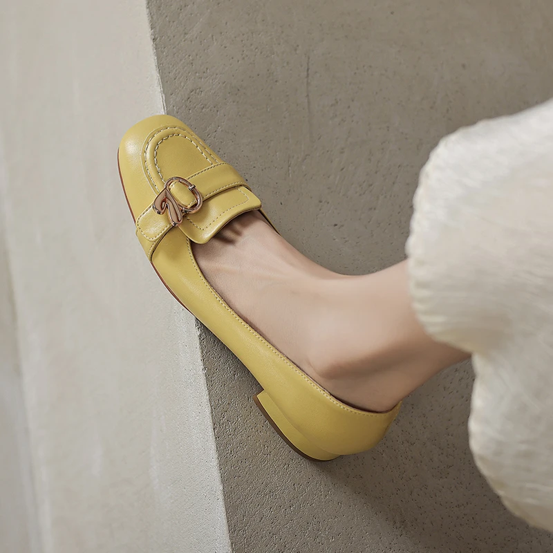 轻奢气质浅口羊皮单鞋百搭高级感软底软皮女人鞋春秋通勤工作鞋子