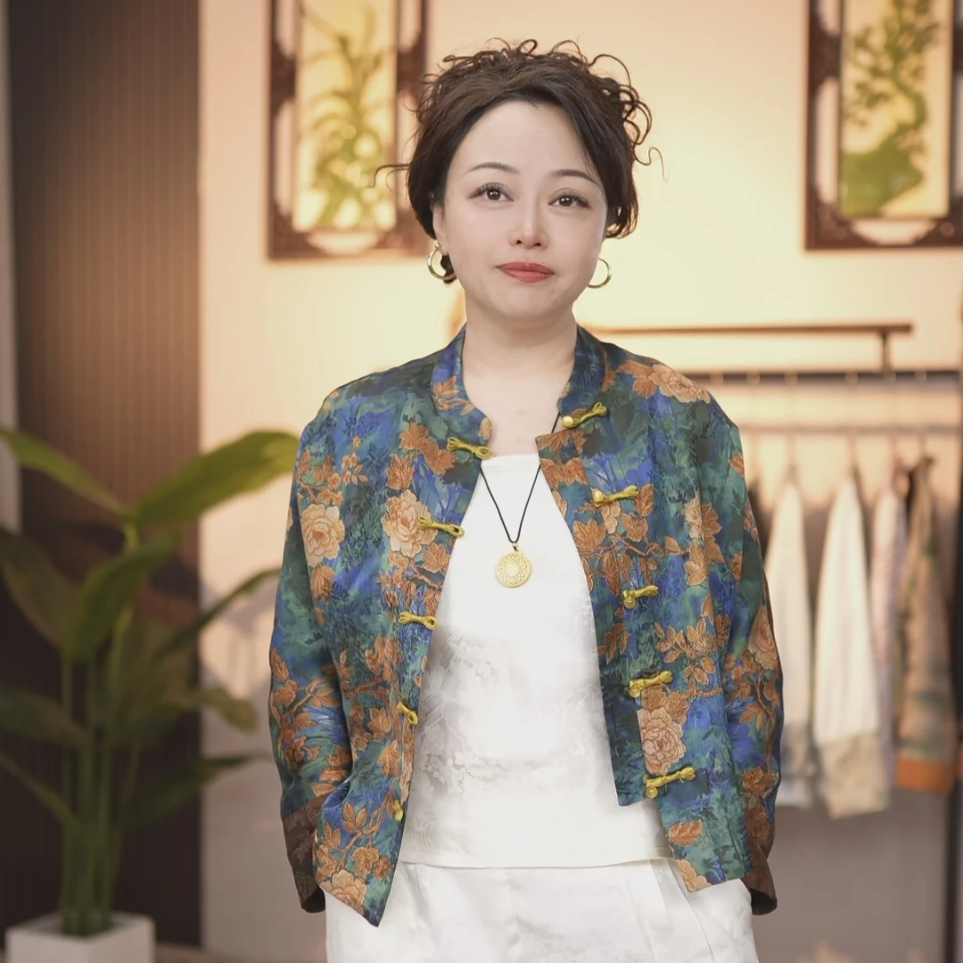 【华翎】新中式国风新款时尚夏季印花外套爆款女装宽松中式外套女